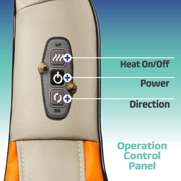 Shiatsu Neck and Shoulder Massager with Heat - Deep Kneading Massage Relieving Pain, Muscle Sores, Stiffness, and Stress - Electric Massage Pillow for Neck, Back, Shoulder, Legs, Foot (Beige)