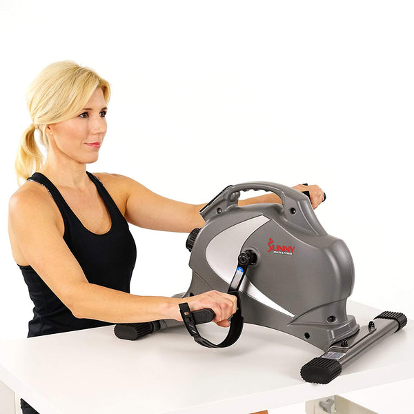 Sunny Health & Fitness SF-B0418 Magnetic Mini Exercise Bike, Gray