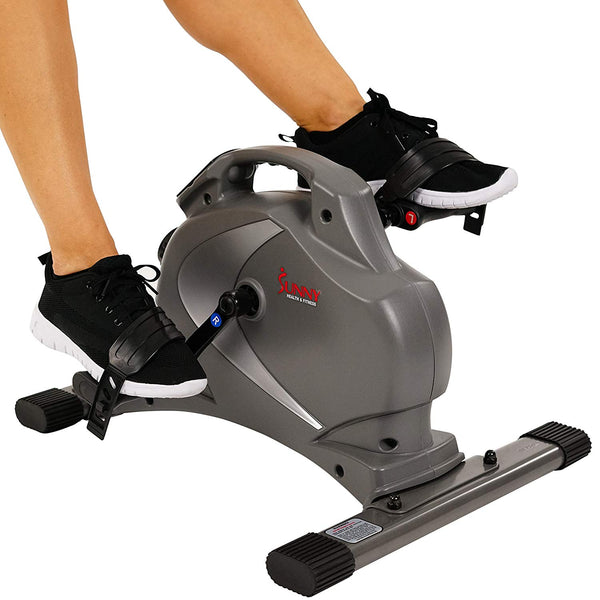 Sunny Health & Fitness SF-B0418 Magnetic Mini Exercise Bike, Gray