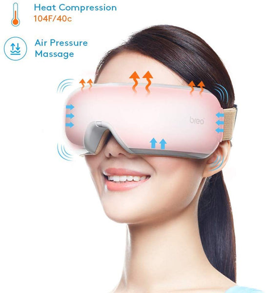 Breo iSee4 Electric Portable Eye Massager with Heating Air Pressure Music Vibration, Shiatsu Massager for Dry Eye Eyestrain Fatigue Relief