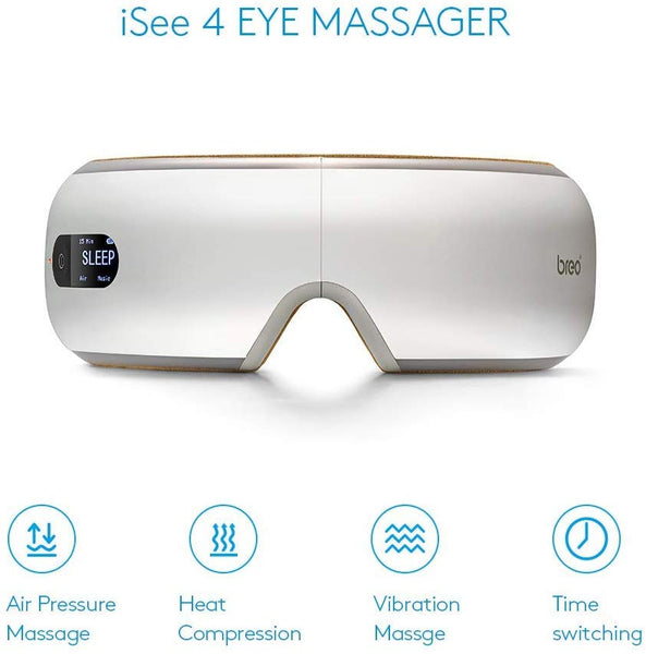 Breo iSee4 Electric Portable Eye Massager with Heating Air Pressure Music Vibration, Shiatsu Massager for Dry Eye Eyestrain Fatigue Relief