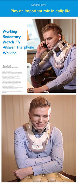 Cervical Neck Traction Device - Neck Massager & Collar & Brace - Neck & Shoulder Pain Relief - Stretcher Collar for Travel/Home Improved Spine Alignment