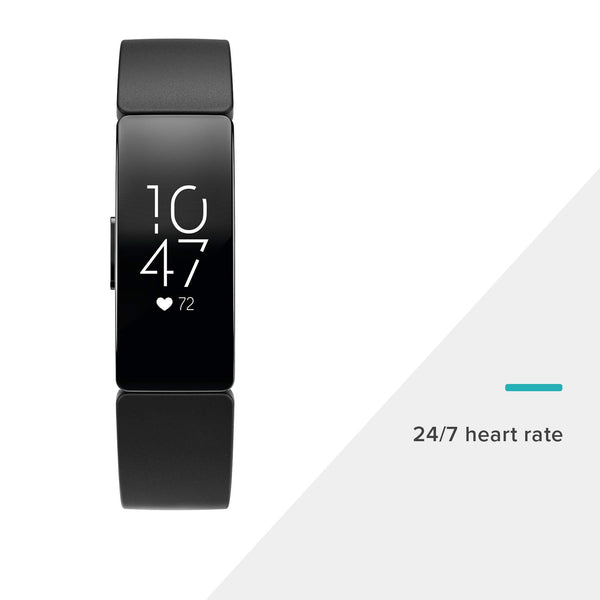Fitbit Inspire HR Heart Rate & Fitness Tracker, One Size (S & L bands included), 1 Count