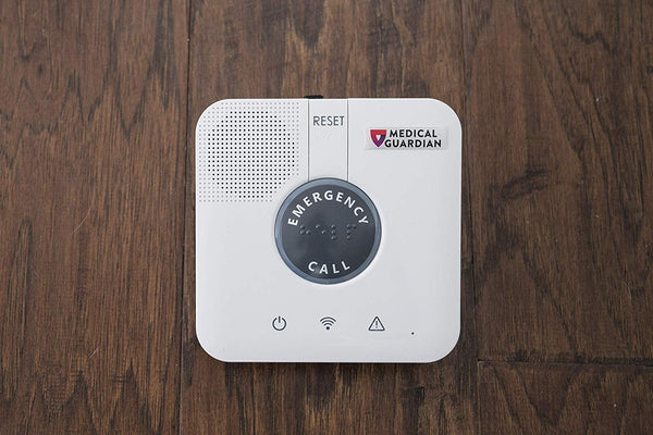 Home Guardian Medical Alert System by Medical Guardian™, No Landline Required, 24/7 Emergency Monitoring Service, 600-Feet Range of Protection (1 Month Free + Extra Spouse Button)