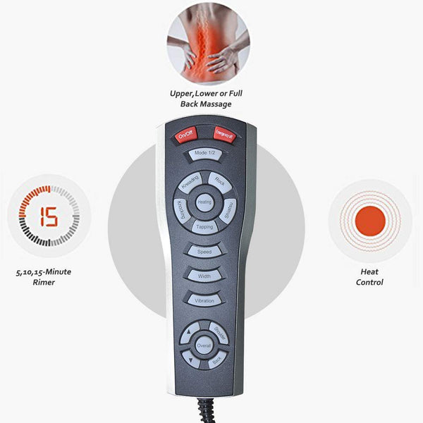 Kleasant Back & Neck Shiatsu Massage Cushion with Heat - Kneading Massage Chair Pad with Rolling, Kneading & Vibration Function for Home and Office Seat Use