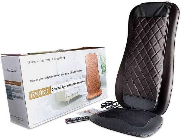 Kleasant Back & Neck Shiatsu Massage Cushion with Heat - Kneading Massage Chair Pad with Rolling, Kneading & Vibration Function for Home and Office Seat Use