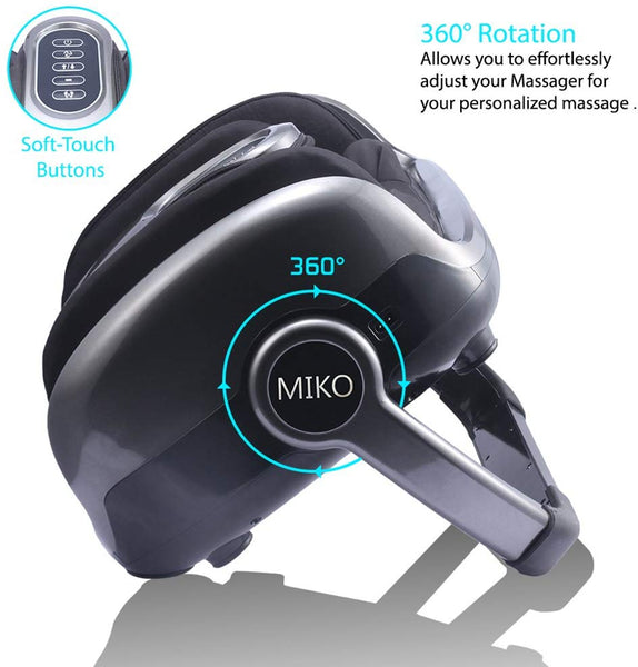 Miko Foot Massager Reflexology Machine with Shiatsu Massage Settings, Vibration, Kneading, Heat and Adjustable Bar for Feet, Ankles, Calf, for Plantar Fasciitis, Neuropathy, Tired Muscles
