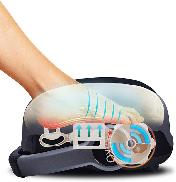 Miko Foot Massager Reflexology Machine with Shiatsu Massage Settings, Vibration, Kneading, Heat and Adjustable Bar for Feet, Ankles, Calf, for Plantar Fasciitis, Neuropathy, Tired Muscles