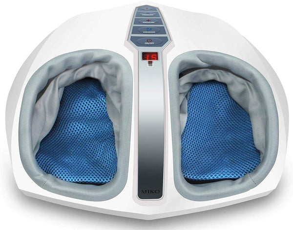 Miko Foot Massager with Multi-Level Settings, Shiatsu Deep Kneading, and Switchable Heat Function White