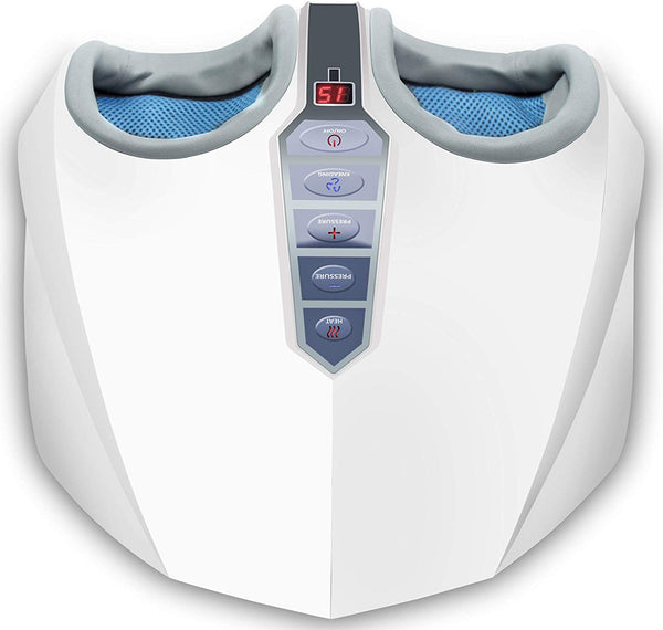 Miko Foot Massager with Multi-Level Settings, Shiatsu Deep Kneading, and Switchable Heat Function White