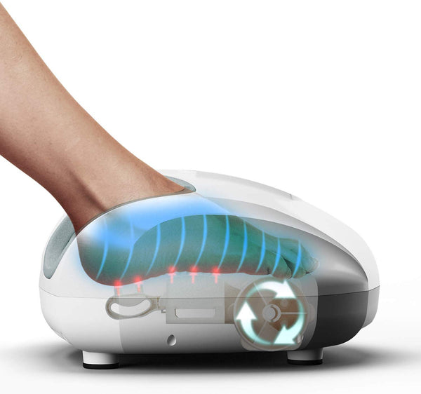 Miko Foot Massager with Multi-Level Settings, Shiatsu Deep Kneading, and Switchable Heat Function White