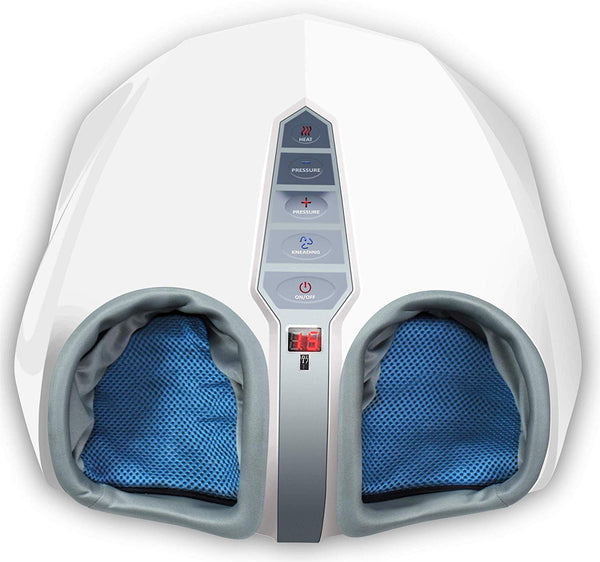 Miko Foot Massager with Multi-Level Settings, Shiatsu Deep Kneading, and Switchable Heat Function White