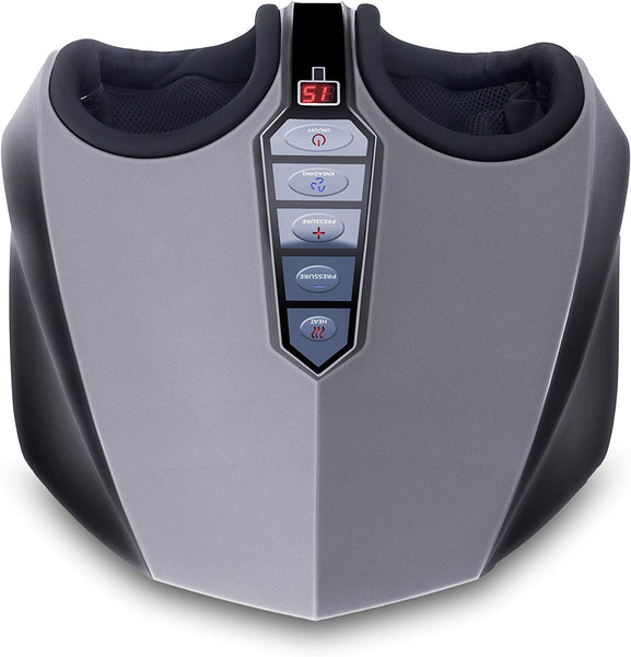 Miko Shiatsu Foot Massager With Deep-Kneading, Multi-Level Settings, And Switchable Heat Charcoal Grey