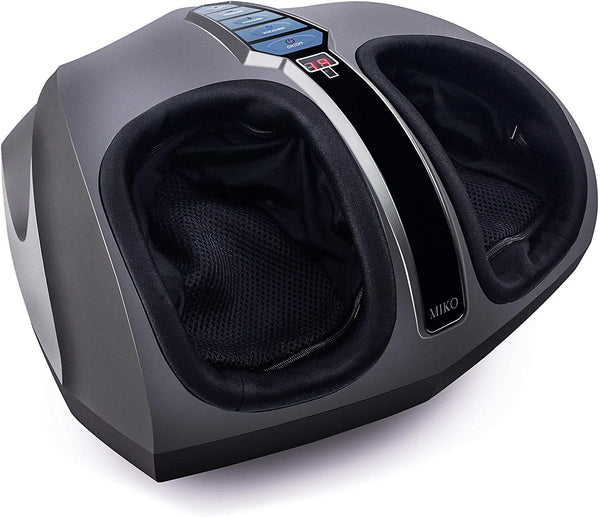Miko Shiatsu Foot Massager With Deep-Kneading, Multi-Level Settings, And Switchable Heat Charcoal Grey