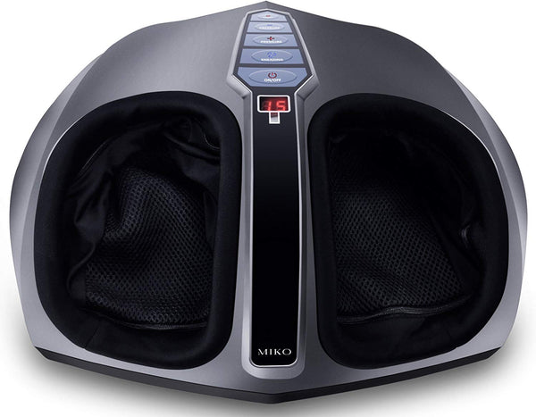 Miko Shiatsu Foot Massager With Deep-Kneading, Multi-Level Settings, And Switchable Heat Charcoal Grey