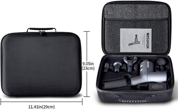 Muscle Massage Gun, WASAGUN Professional Handheld Vibration Massager Device with 5 Adjustable Speed, 4 Attachments, Cordless Electric Percussion Full Body Muscle Massage Equipment & Portable Bag