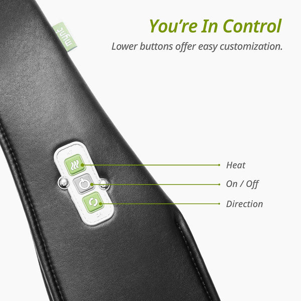 Mynt Shiatsu Massager for Neck, Back, Shoulders and Legs. with Heat, FDA Approved, Deep Kneading Massage, and a Lightweight Flexible Design – for Home, Office, Car and More