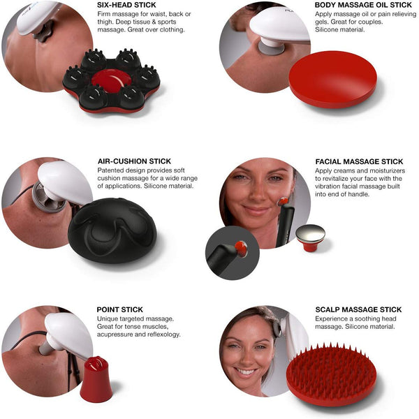 PUREWAVE™ CM-07 Dual Motor Percussion + Vibration Therapy Massager (Black) | Official Patented CM-07™ | Treat pain for back, sciatica, neck, leg, foot, plantar fasciitis, tendinitis, arthritis, sports