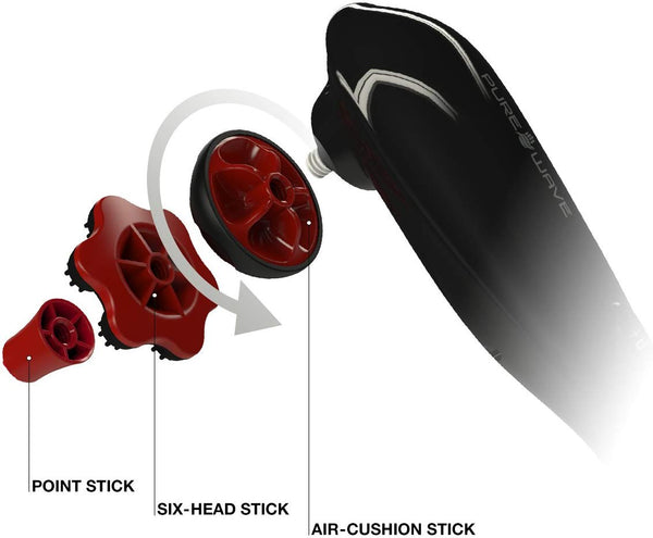 PUREWAVE™ CM-07 Dual Motor Percussion + Vibration Therapy Massager (Black) | Official Patented CM-07™ | Treat pain for back, sciatica, neck, leg, foot, plantar fasciitis, tendinitis, arthritis, sports