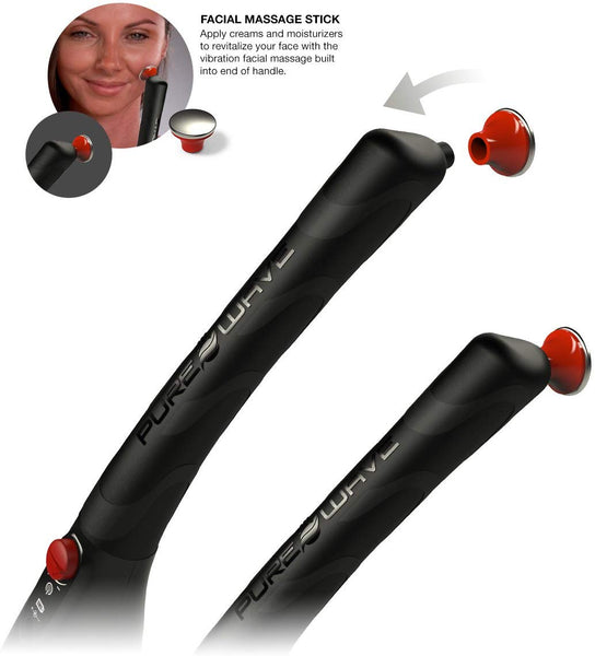 PUREWAVE™ CM-07 Dual Motor Percussion + Vibration Therapy Massager (Black) | Official Patented CM-07™ | Treat pain for back, sciatica, neck, leg, foot, plantar fasciitis, tendinitis, arthritis, sports