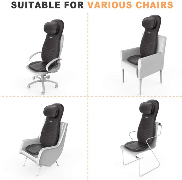 RENPHO Back & Neck Massager, Shiatsu Chair Massager Office Massage Seat Cushion with Heat, Vibration, Deep Kneading, Electric Massage Pad with Adjustable Pillow, Relieve Pain on Neck, Back, Shoulders