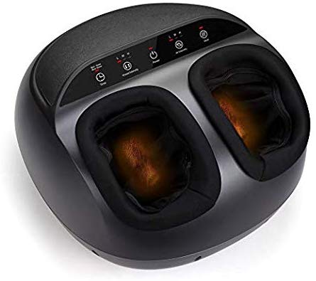 RENPHO Shiatsu Foot Massager Machine with Heat, Deep Kneading Therapy, Air Compression, Relieve Foot Pain from Plantar Fasciitis, Improve Blood Circulation, Fits feet up to Men Size 12- Panel Control