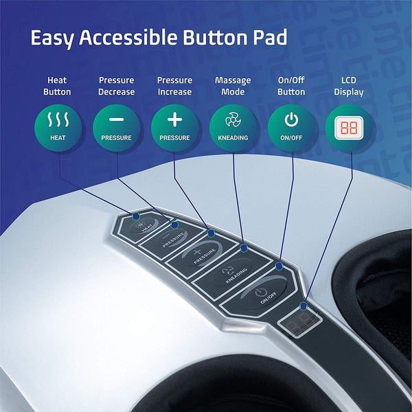 Shiatsu Foot Massager Machine with Heat - Belmint Electric Feet Massager Machine with Multi Settings - Delivers Deep Kneading Massage Relief for Tired Muscles and Plantar Fasciitis