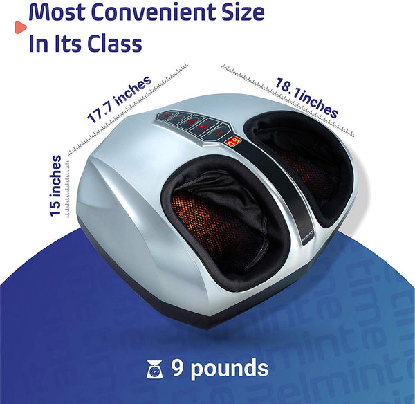 Shiatsu Foot Massager Machine with Heat - Belmint Electric Feet Massager Machine with Multi Settings - Delivers Deep Kneading Massage Relief for Tired Muscles and Plantar Fasciitis