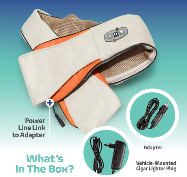 Shiatsu Neck and Shoulder Massager with Heat - Deep Kneading Massage Relieving Pain, Muscle Sores, Stiffness, and Stress - Electric Massage Pillow for Neck, Back, Shoulder, Legs, Foot (Beige)