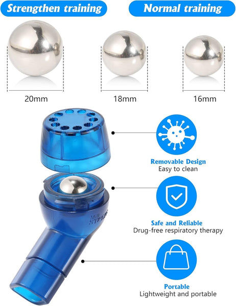 MILLSTEPS OPEP Breathing Device - Mucus Clearance & Lung Expansion Exerciser for Respiratory Health