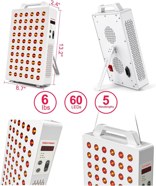 BONTANNY Red Light Therapy Panel - Dual Wavelength 660nm & 850nm Infrared Clinical Device