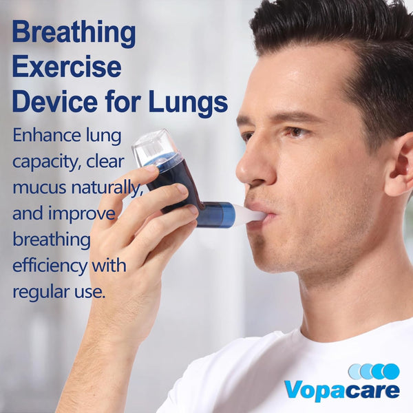 Flutter Valve Adjustable Resistance Breathing Trainer - Lung Strengthening Device for Respiratory Fitness