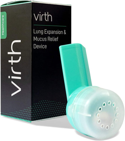 VIRTH Lung Expansion & Mucus Relief Device - Breathing Exercise Device - Clear Lungs - Flutter Valve Lung Exerciser Device - Lung Cleanse & Breathing treatment - Breather Volumetric Exerciser COPD Aid