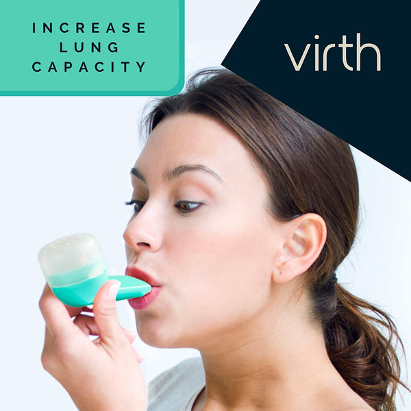 VIRTH Lung Expansion & Mucus Relief Device - Breathing Exercise Device - Clear Lungs - Flutter Valve Lung Exerciser Device - Lung Cleanse & Breathing treatment - Breather Volumetric Exerciser COPD Aid