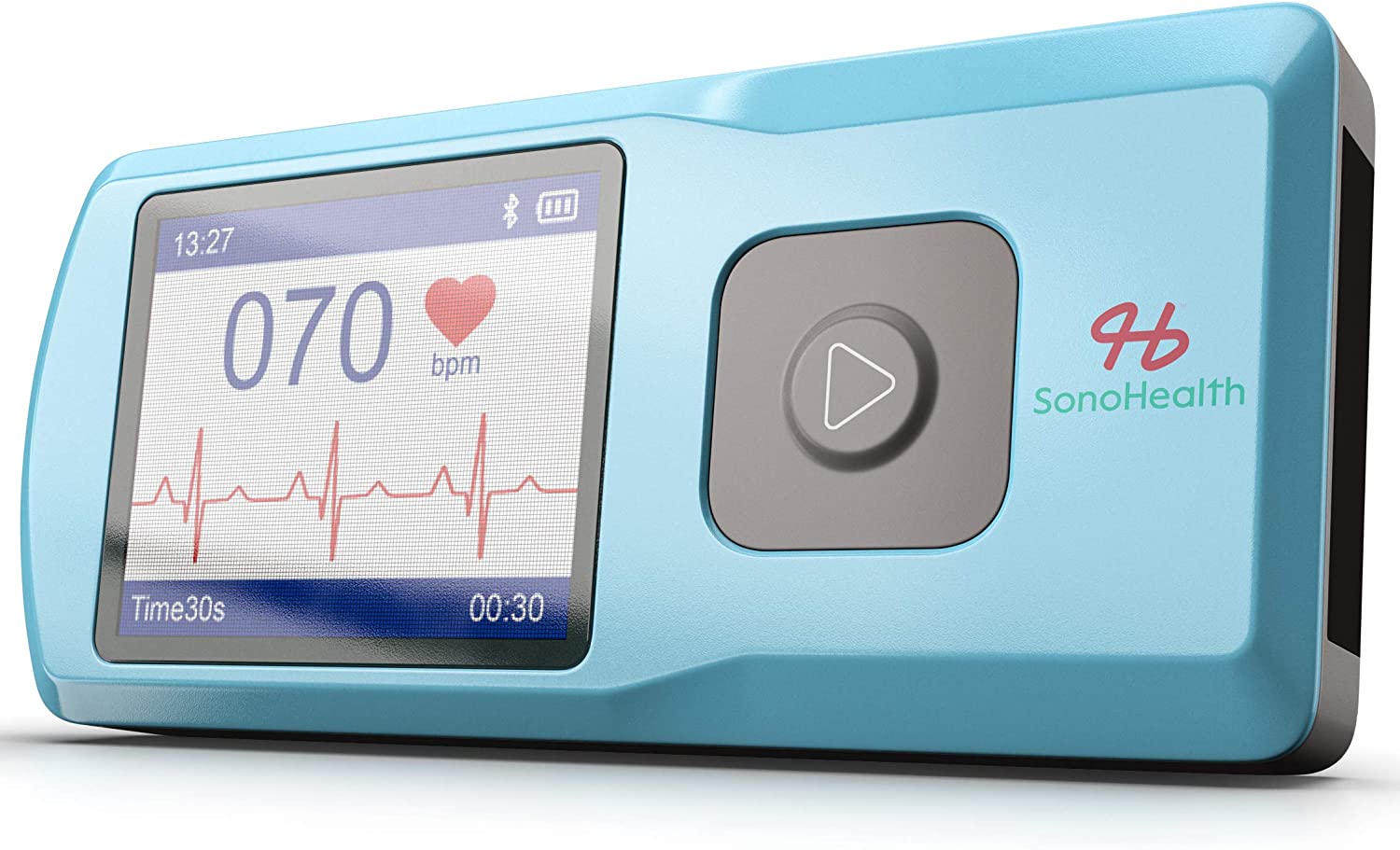 SonoHealth Portable EKG Heart Rate Monitor | Wireless Handheld Home ECG Cardio & Electrocardiogram Machine | Biofeedback Finger & Chest Leads View Irregular Cardiac Arrhythmia Vitals on a Mobile Phone