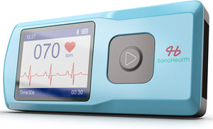 SonoHealth Portable EKG Heart Rate Monitor | Wireless Handheld Home ECG Cardio & Electrocardiogram Machine | Biofeedback Finger & Chest Leads View Irregular Cardiac Arrhythmia Vitals on a Mobile Phone