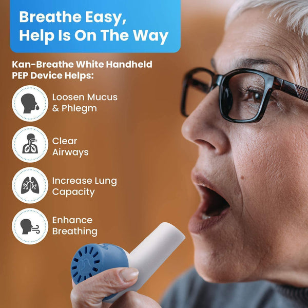 Natural Lung Exerciser & Mucus Removal Device - Naturally Clear Mucus from Airways & Improve Lung Capacity with This OPEP Respiratory Breathing Exercise Device - Made in Australia – White