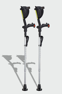 Ergobaum® Prime7TH Generation by Ergoactives. 1 Pair (2 Units) of Ergonomic Forearm Crutches - Adult 5' - 6'6'' Adjustable (Gray)