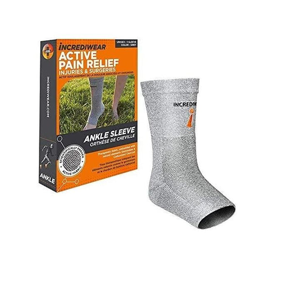 INCREDIWEAR ANKLE SLEEVE - ANKLE BRACE FOR WOMEN AND MEN FOR JOINT PAIN, SWELLING & INFLAMMATION, ANKLE SUPPORT FOR WORKING OUT, RUNNING AND JOINT PAIN RELIEF (GREY, SMALL/MEDIUM)