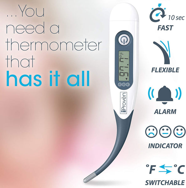 Best Digital Medical Thermometer (Baby and Adult Termometro), Accurate and Fast Readings - Oral and Rectal Thermometer for Children Babies - DT-R1221AWG with Fever Indicator - 2019 High Quality