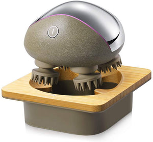 Breo Scalp Mini Waterproof Portable Electric Head Massager with Bamboo Base
