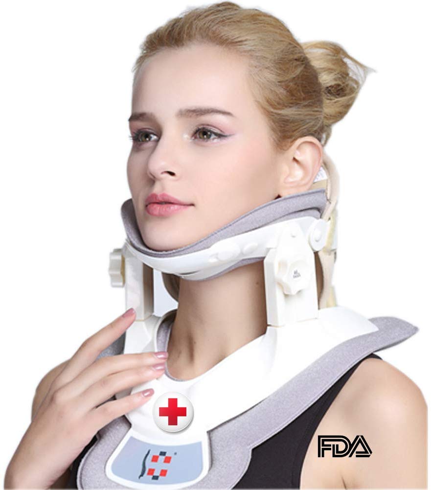 Cervical Neck Traction Device - Neck Massager & Collar & Brace - Neck & Shoulder Pain Relief - Stretcher Collar for Travel/Home Improved Spine Alignment