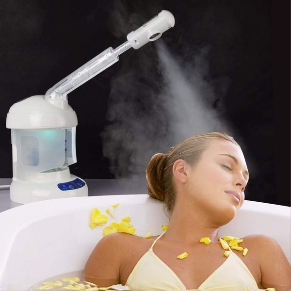 Facial Steamer, with Extendable Arm Ozone Table Top Mini Spa Face Steamer Design For Personal Care Use At Home or Salon, White