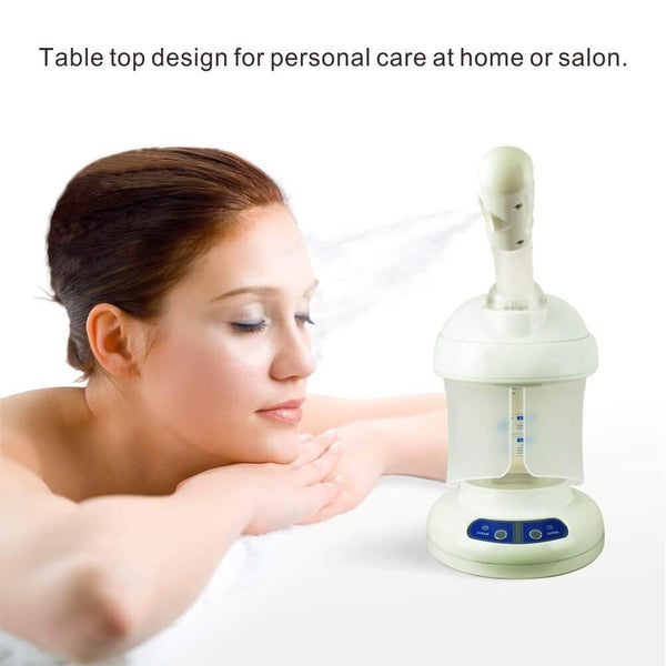 Facial Steamer, with Extendable Arm Ozone Table Top Mini Spa Face Steamer Design For Personal Care Use At Home or Salon, White