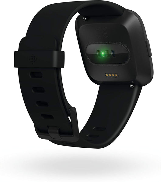 Fitbit Versa Smart Watch, Black/Black Aluminium, One Size (S & L Bands Included)