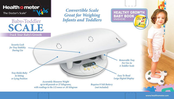 Health o meter Grow with Me 2-in-1 Baby to Toddler Scale with Growth Chart Book