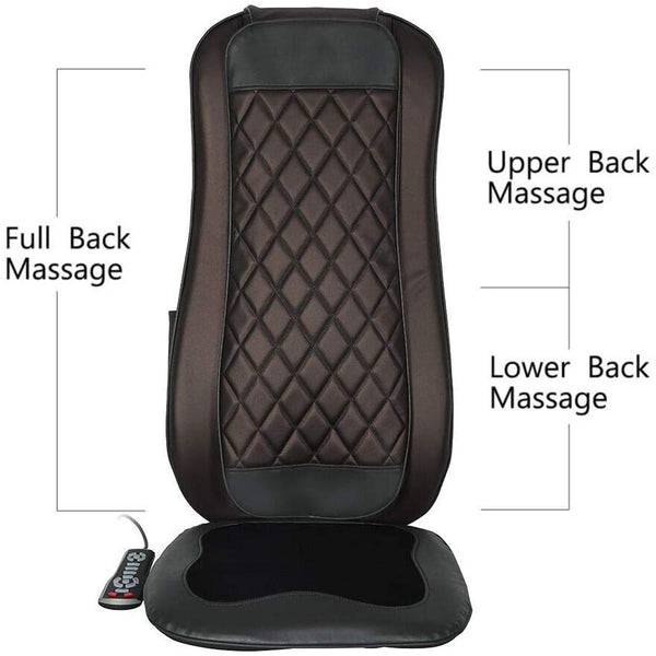 Kleasant Back & Neck Shiatsu Massage Cushion with Heat - Kneading Massage Chair Pad with Rolling, Kneading & Vibration Function for Home and Office Seat Use