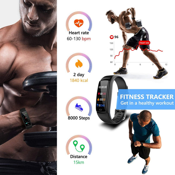 Mgaolo Fitness Tracker,Activity Health Tracker Waterproof Smart Watch Wristband with Blood Pressure Heart Rate Sleep Monitor Pedometer Step Calorie Counter for Android and iPhone