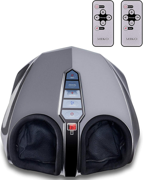 Miko Shiatsu Foot Massager With Deep-Kneading, Multi-Level Settings, And Switchable Heat Charcoal Grey