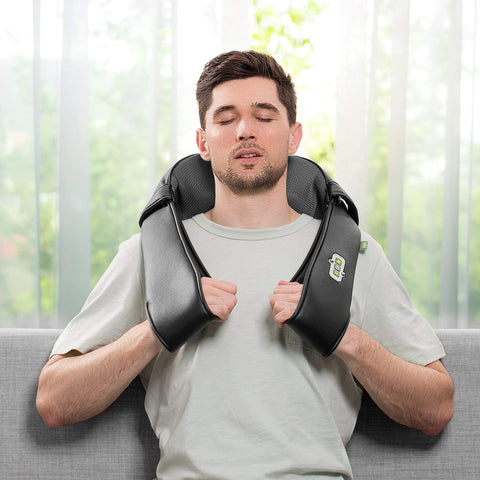 Mynt Shiatsu Massager for Neck, Back, Shoulders and Legs. with Heat, FDA Approved, Deep Kneading Massage, and a Lightweight Flexible Design – for Home, Office, Car and More